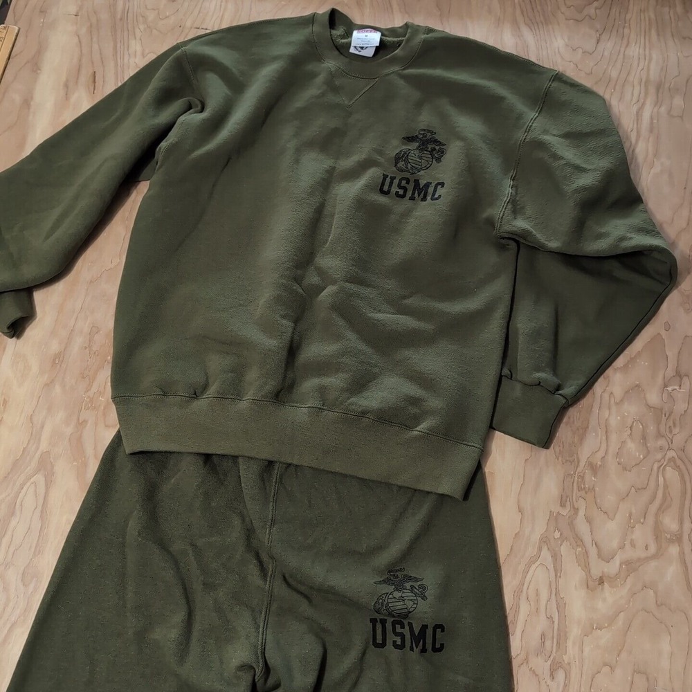 Vintage USMC Sweatshirt Sweatpants Combo Size M/L United States‎ Marines Corp